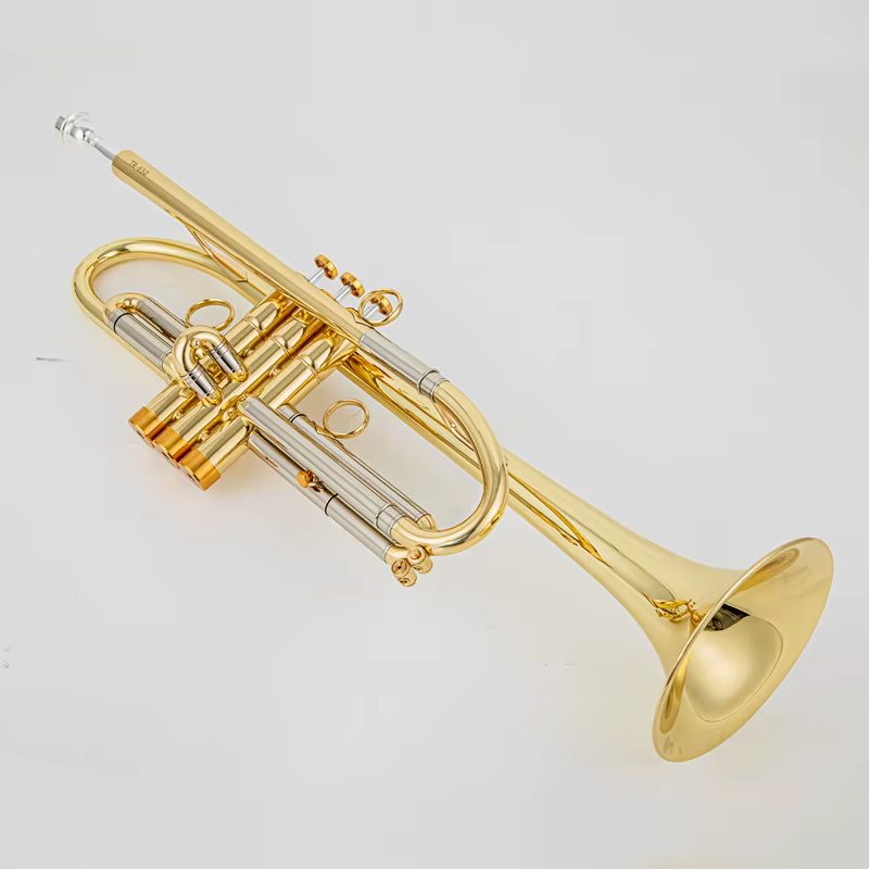 Trompette Vincent BACH corps en laiton trompette plate B plaquée or Instrument de musique en laiton de performance professionnelle avec étui embout buccal