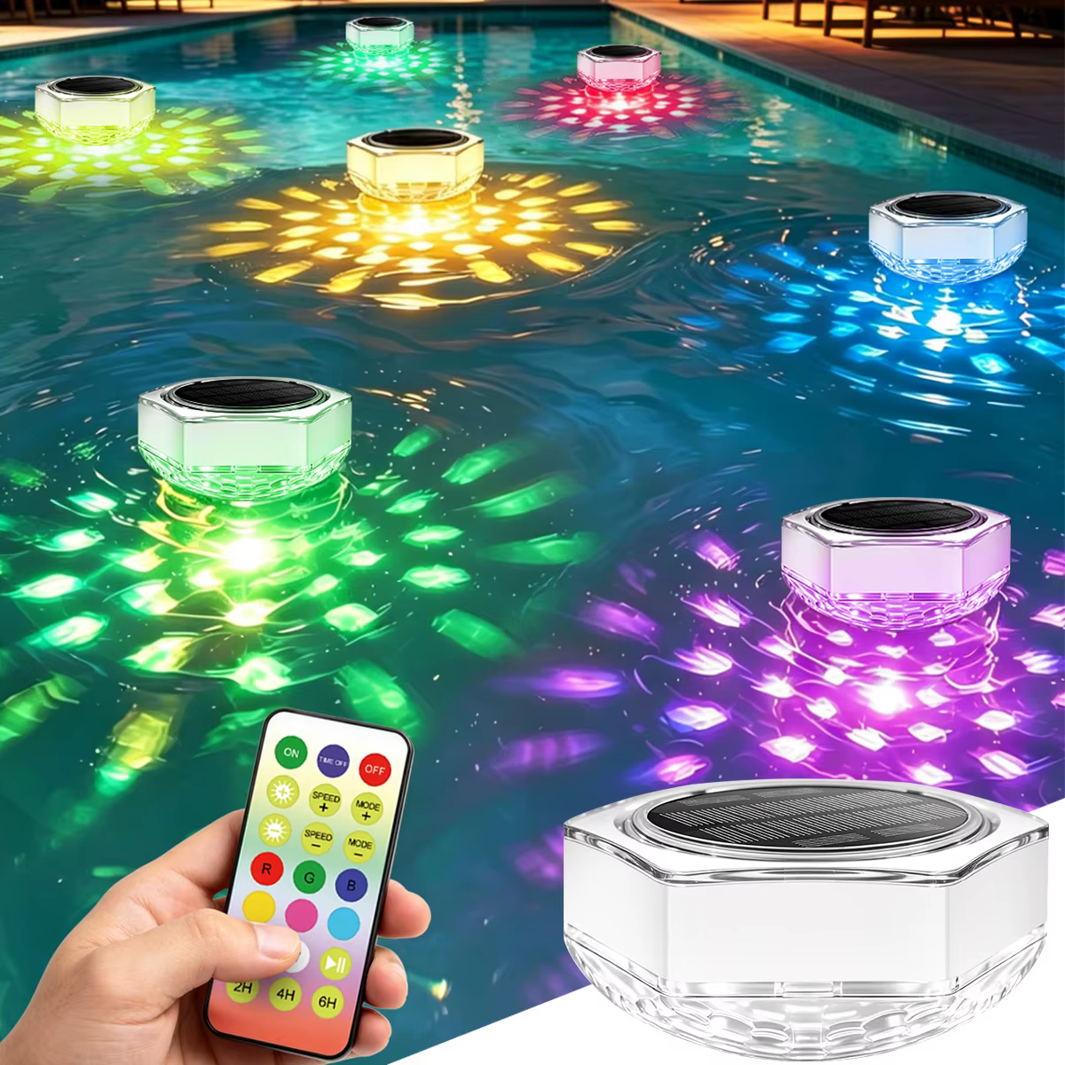 Lampes solaires flottantes pour piscine