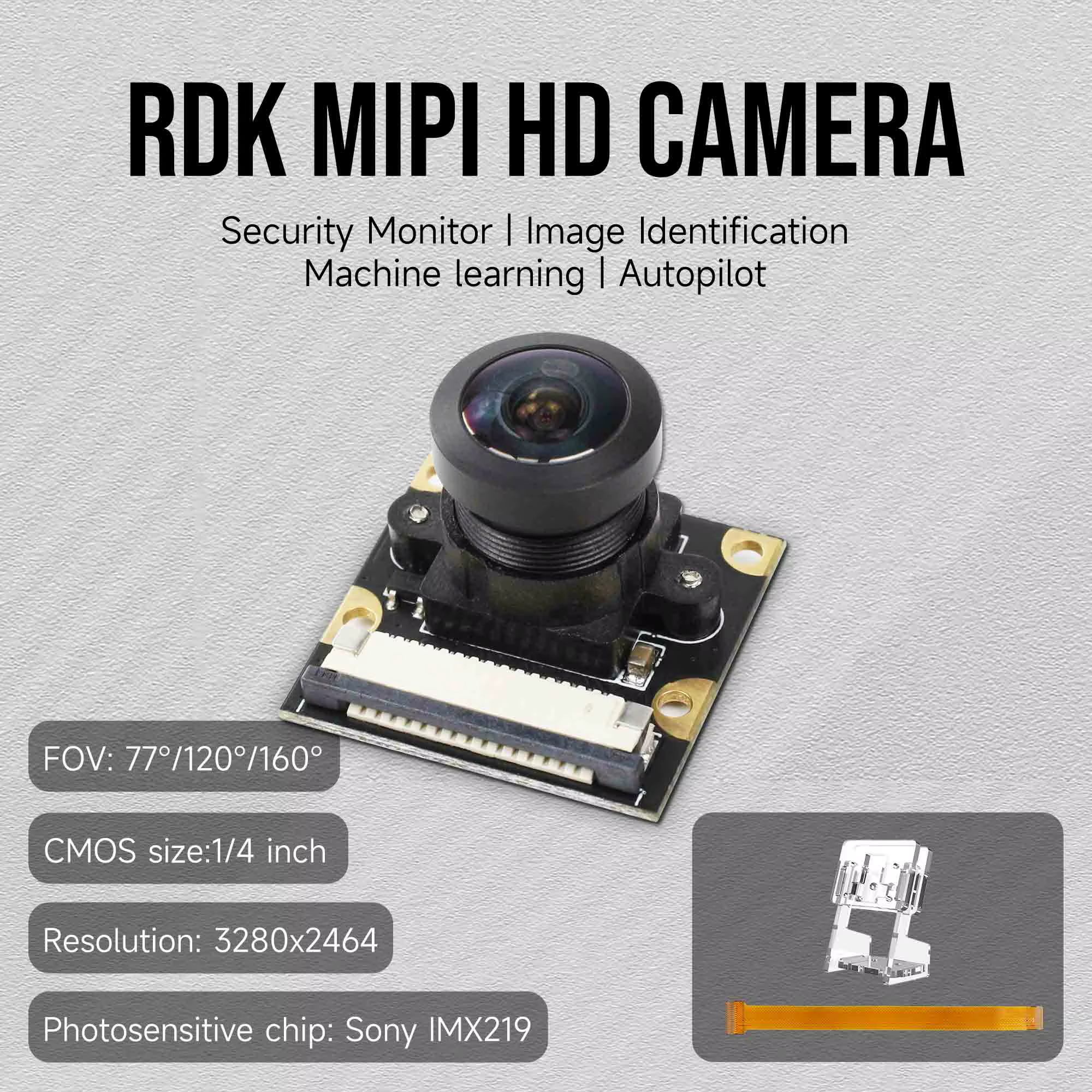 RDK MIPI HD caméra AI Intelligence artificielle Module de reconnaissance visuelle avec capteur d'image IMX219 pour projet électronique Robot