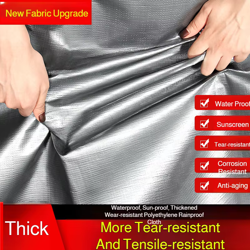 Bâche imperméable double épaisseur en PVC robuste avec revêtement argenté
