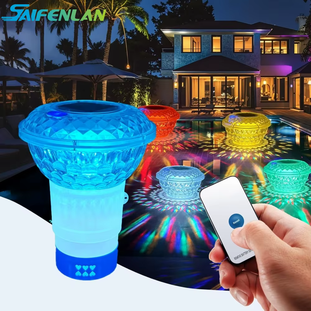 Lumière solaire flottante de chlore de piscine