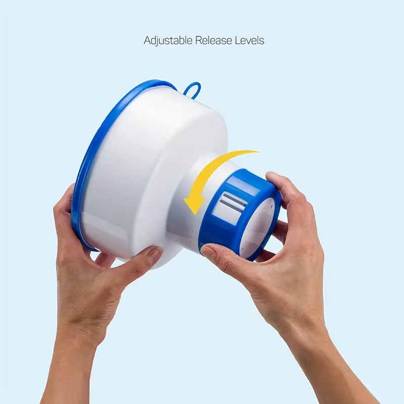 Flotteur de chlore pour piscine adapté à 3 tables à 7 diamètres