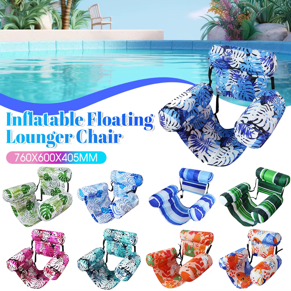 Chaise longue de piscine gonflable avec bras et dossier