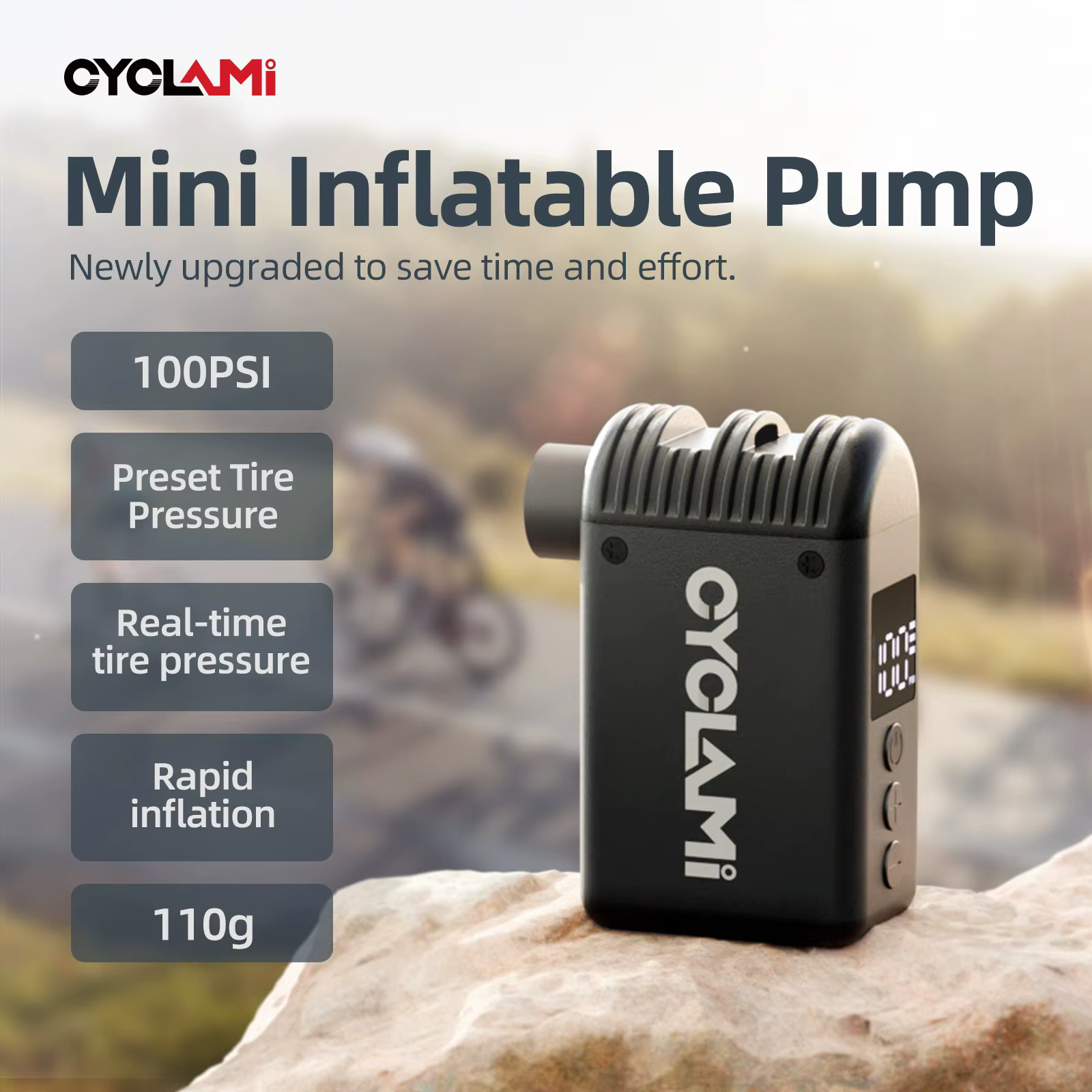 CYCLAMI Mini pompe à air électrique portable pour vélo de poche