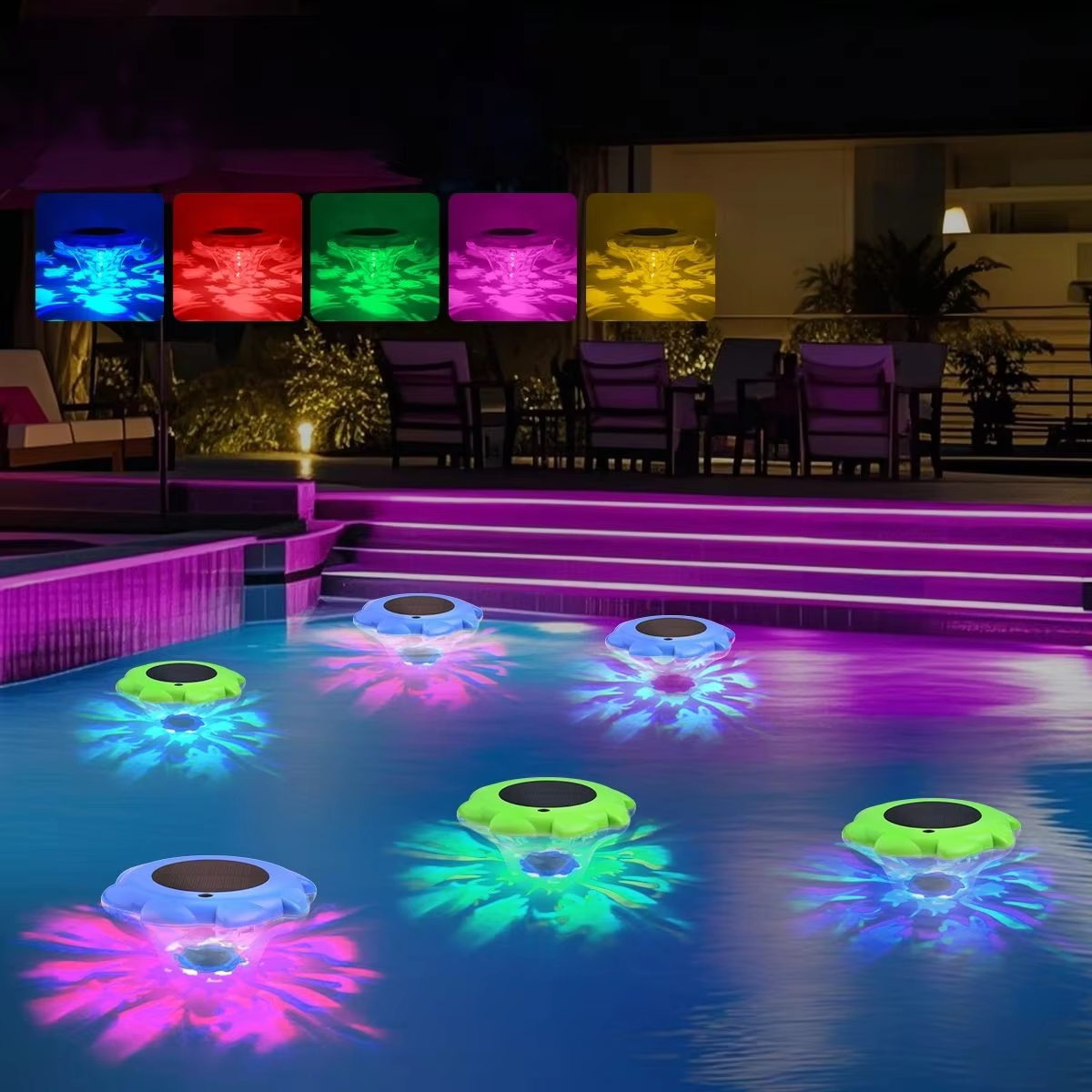 Lampes flottantes solaires pour piscine