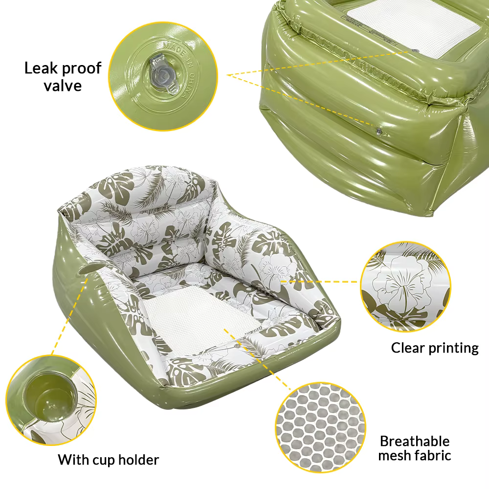 1 chaise longue gonflable flottante pour piscine
