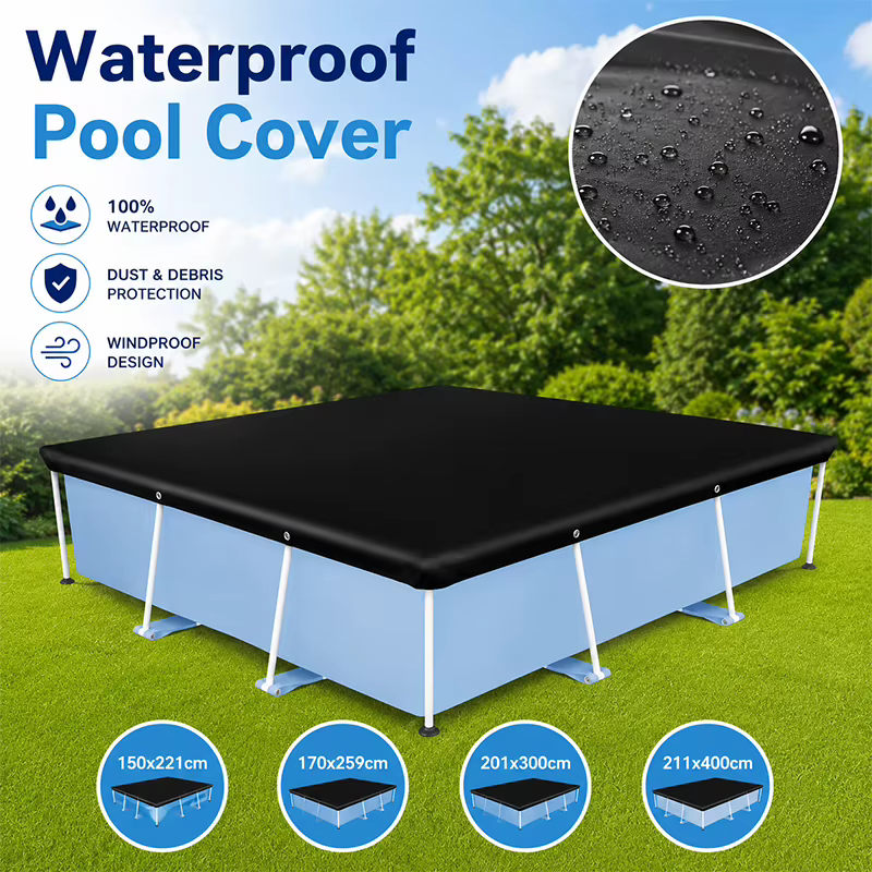 Bâche de protection rectangulaire durable et imperméable pour piscine