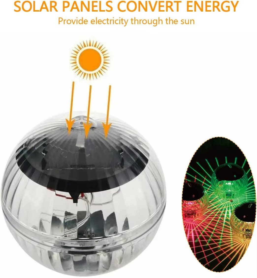 Lumières flottantes solaires piscine LED étanche énergie solaire multicolore/changement chaud lampe à dérive d'eau pour étang de réservoir de poissons