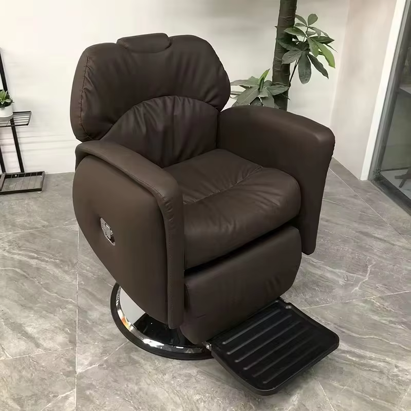 Chaise de barbier de luxe à la mode en acier inoxydable chaise de barbier classique multifonctionnelle Unique confortable Silla meubles de Salon de beauté