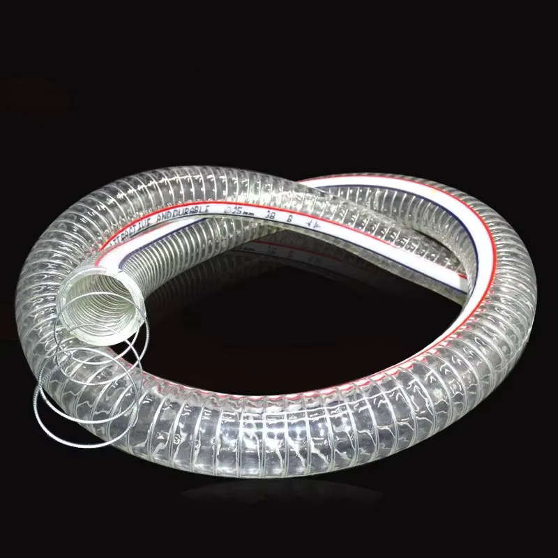 Tuyau en fil d'acier Transparent PVC ID 10mm 13mm 16mm 19mm22mm 25mm pompe à eau Tube Flexible