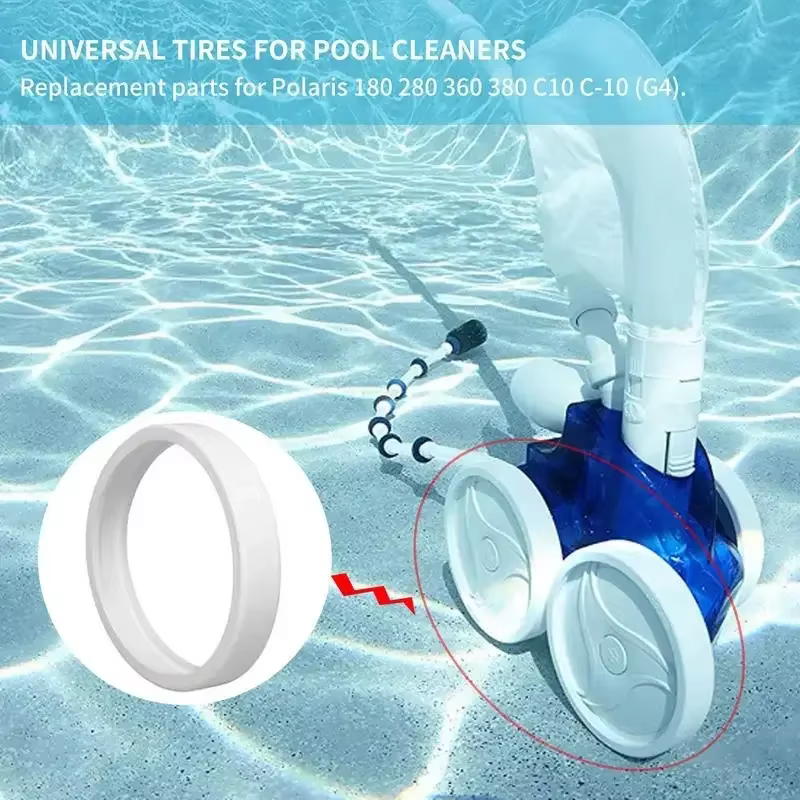 Ensemble de pneus de piste de roue de nettoyage de piscine