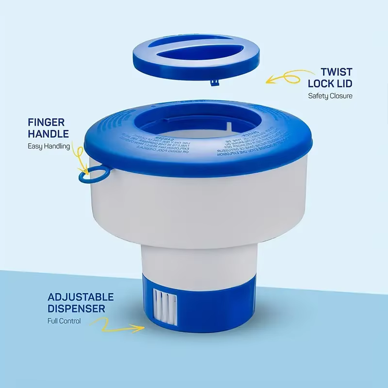 Flotteur de chlore pour piscine adapté à 3 tables à 7 diamètres