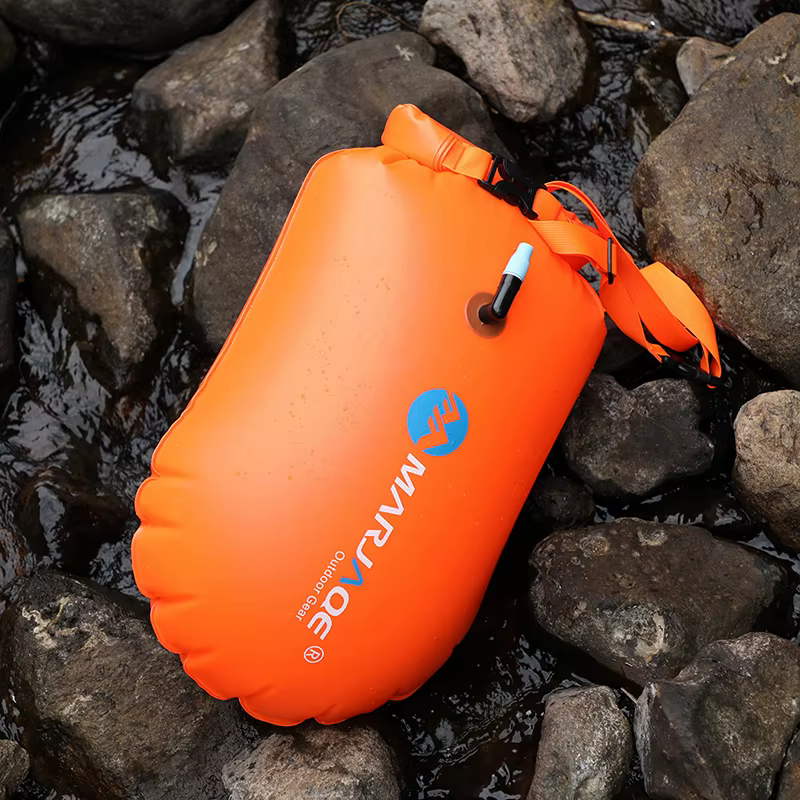 Bouée de sauvetage gonflable portable 20L avec sac de rangement étanche et ceinture de maintien pour la natation en eau libre