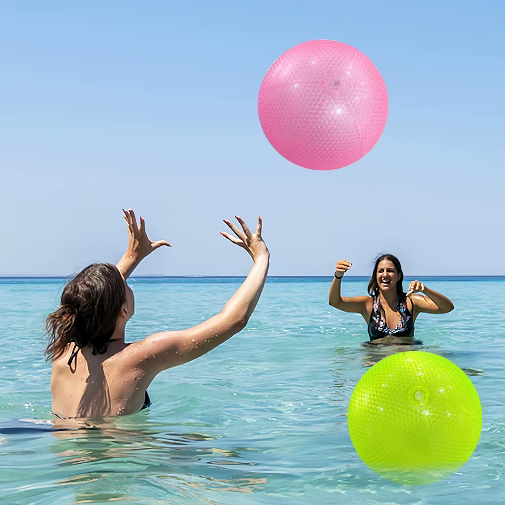 Ballon de plage gonflable en perles colorées