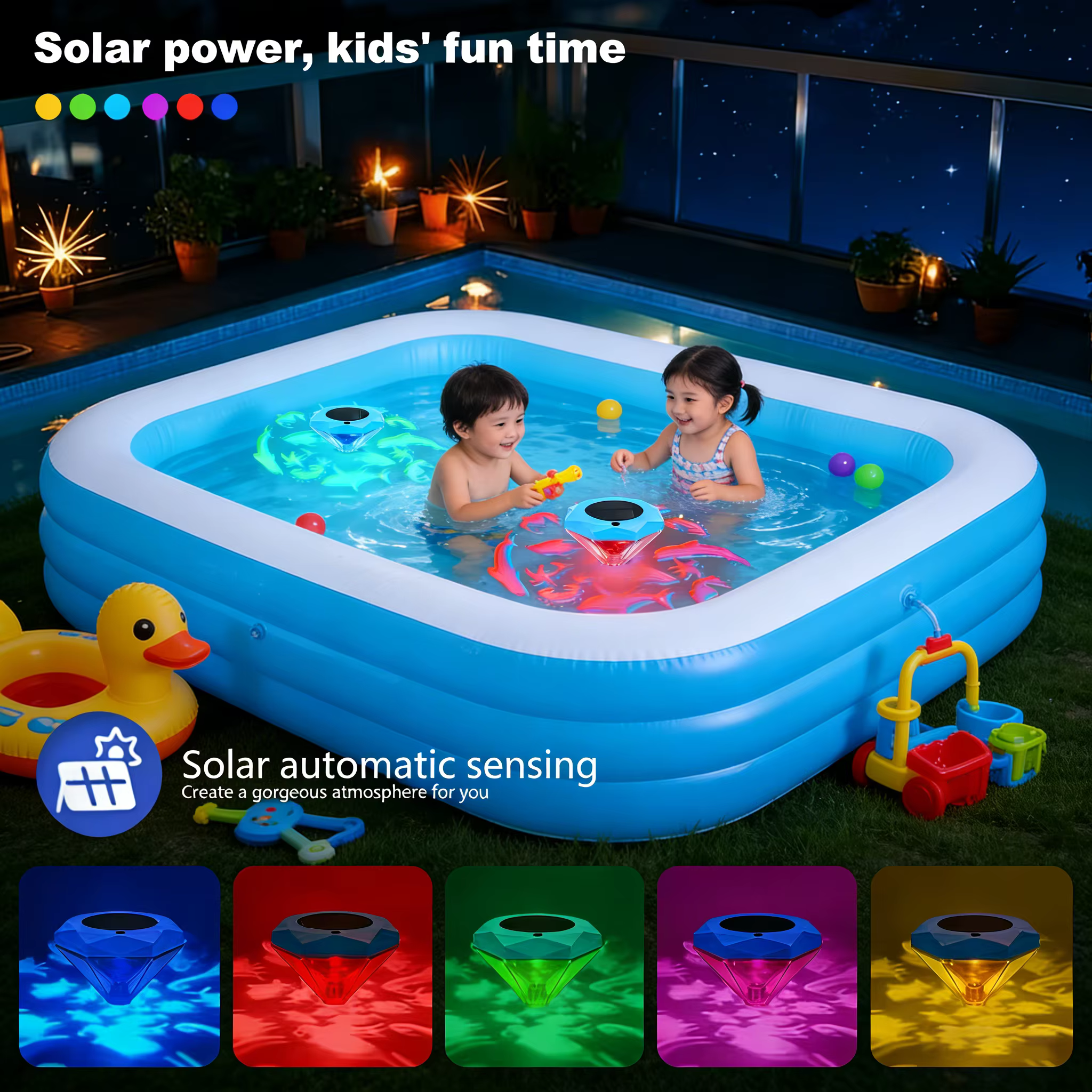 Lumière de piscine à énergie solaire