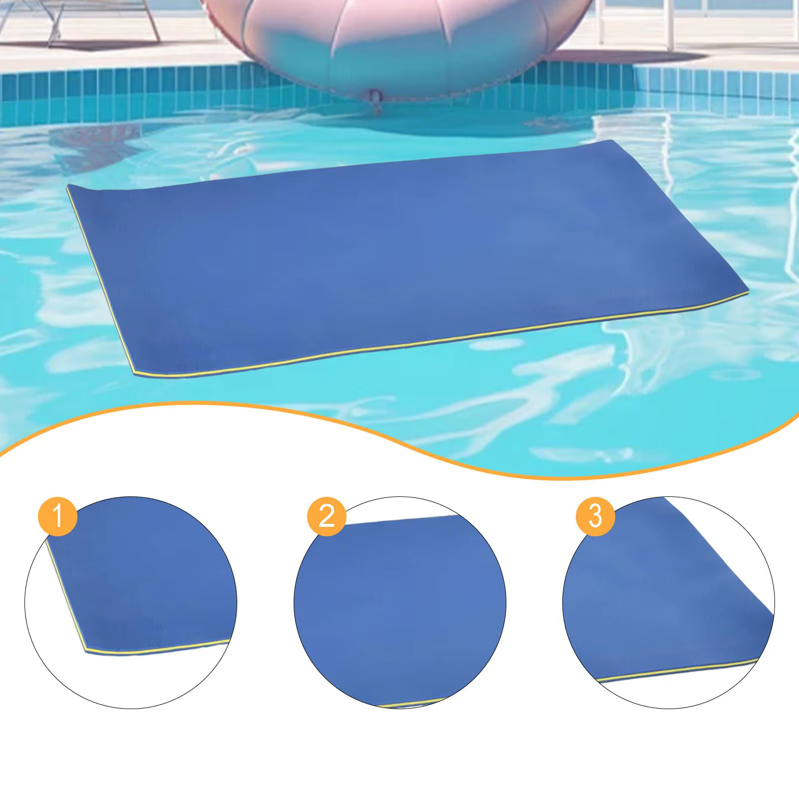 Tapis flottant résistant aux déchirures en mousse XPE léger pour piscine