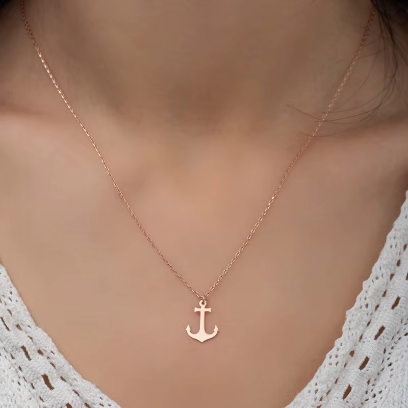Collier en acier inoxydable pour femmes et hommes, style Hip Hop Punk, pendentif géométrique ancre de mer, ras du cou, Bijoux minimaliste, cadeaux de fête