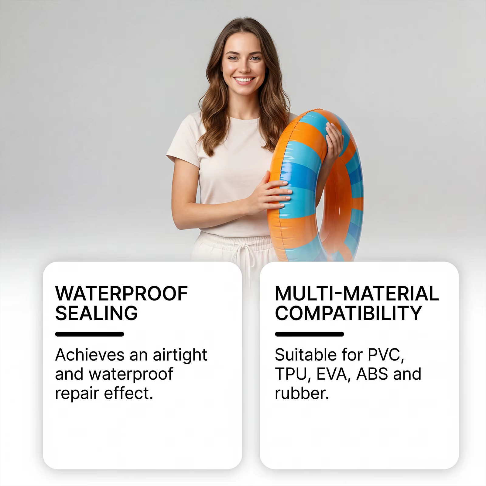 Kit de réparation de piscine transparent et imperméable avec adhésif puissant