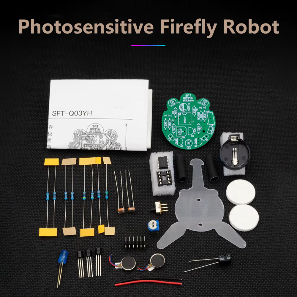 Robot luciole photosensible, bricolage, pièce adt, lampe respiratoire, mobile photosensible, pratique du soudage, outil d'entraînement