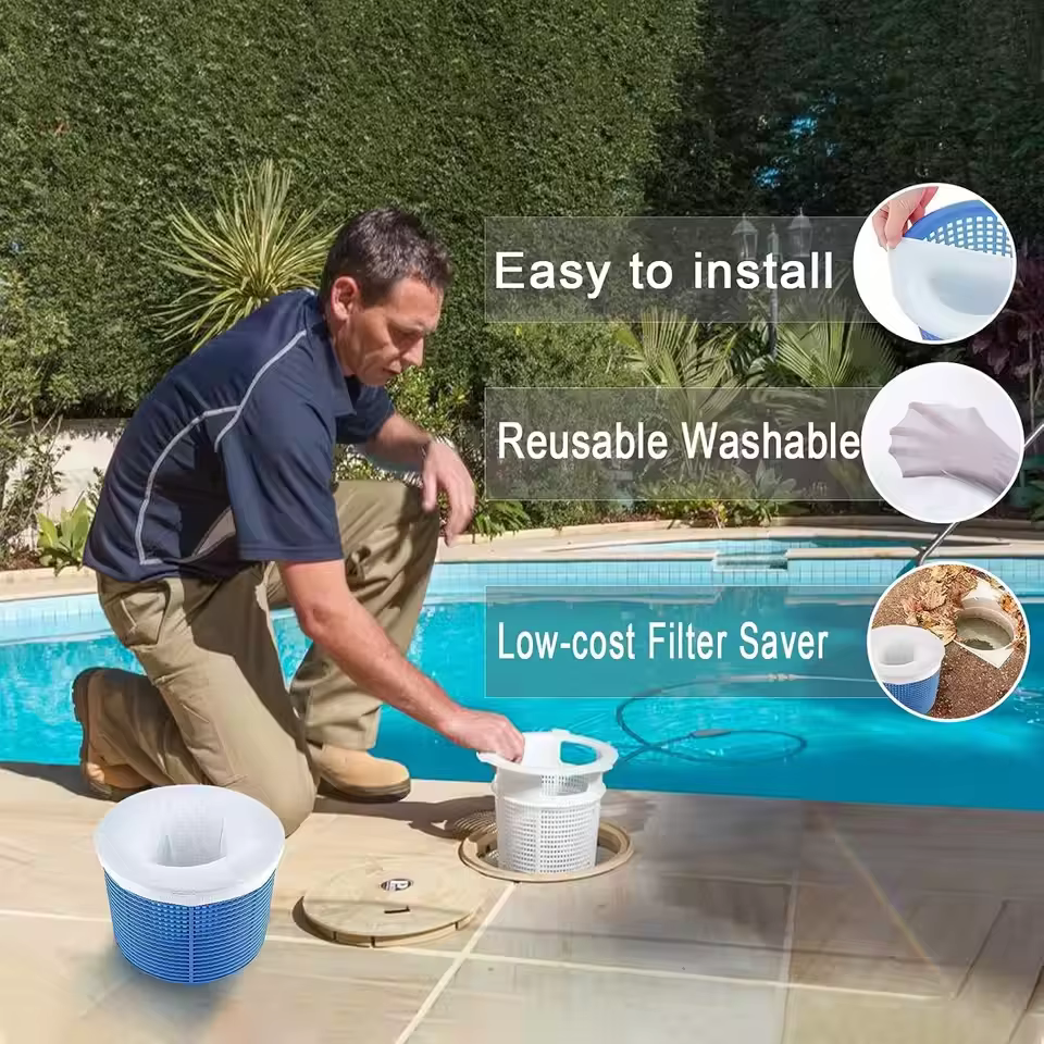 10 chaussettes de filtration en nylon pour piscine