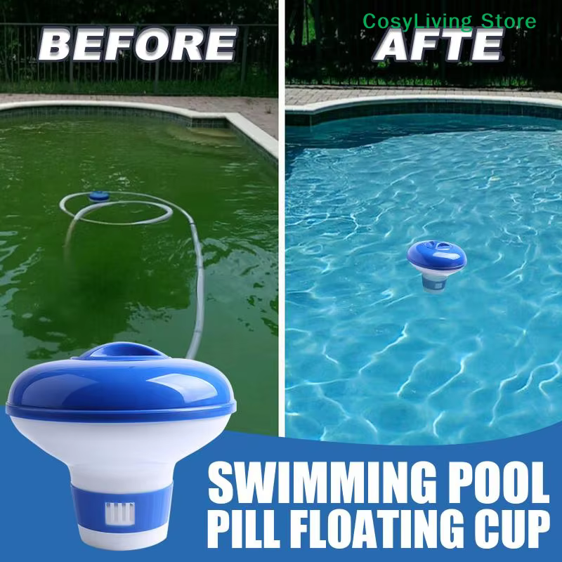 [CL] Distributeur de chlore flottant pour piscine de 5 pouces avec aérations à débit réglable et couvercle anti-fuite