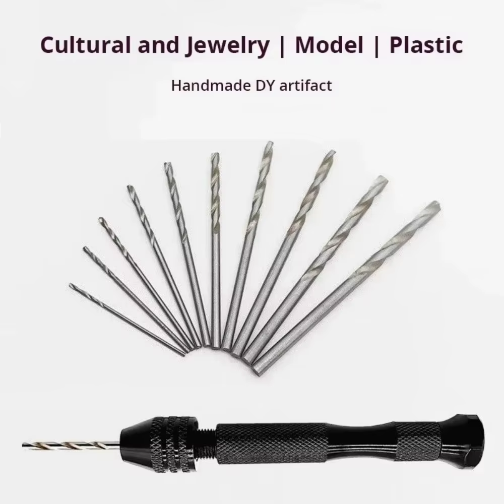 Foret hélicoïdal à la main professionnel, foret hélicoïdal en acier HSS pour modèles de bricolage, sculpture sur bois, Micro accessoires de perceuse à main en aluminium
