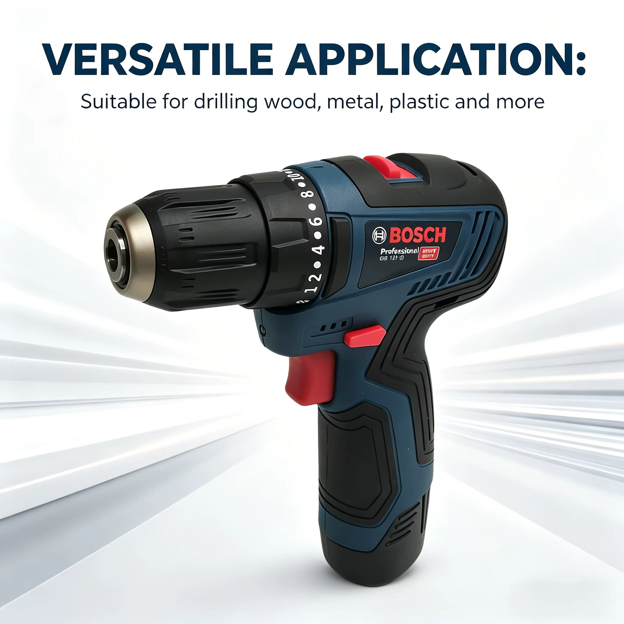 Perceuse électrique rechargeable Bosch 12V, poignée ergonomique, tournevis électrique, perçage précis pour atelier, projets de réparation quotidiens