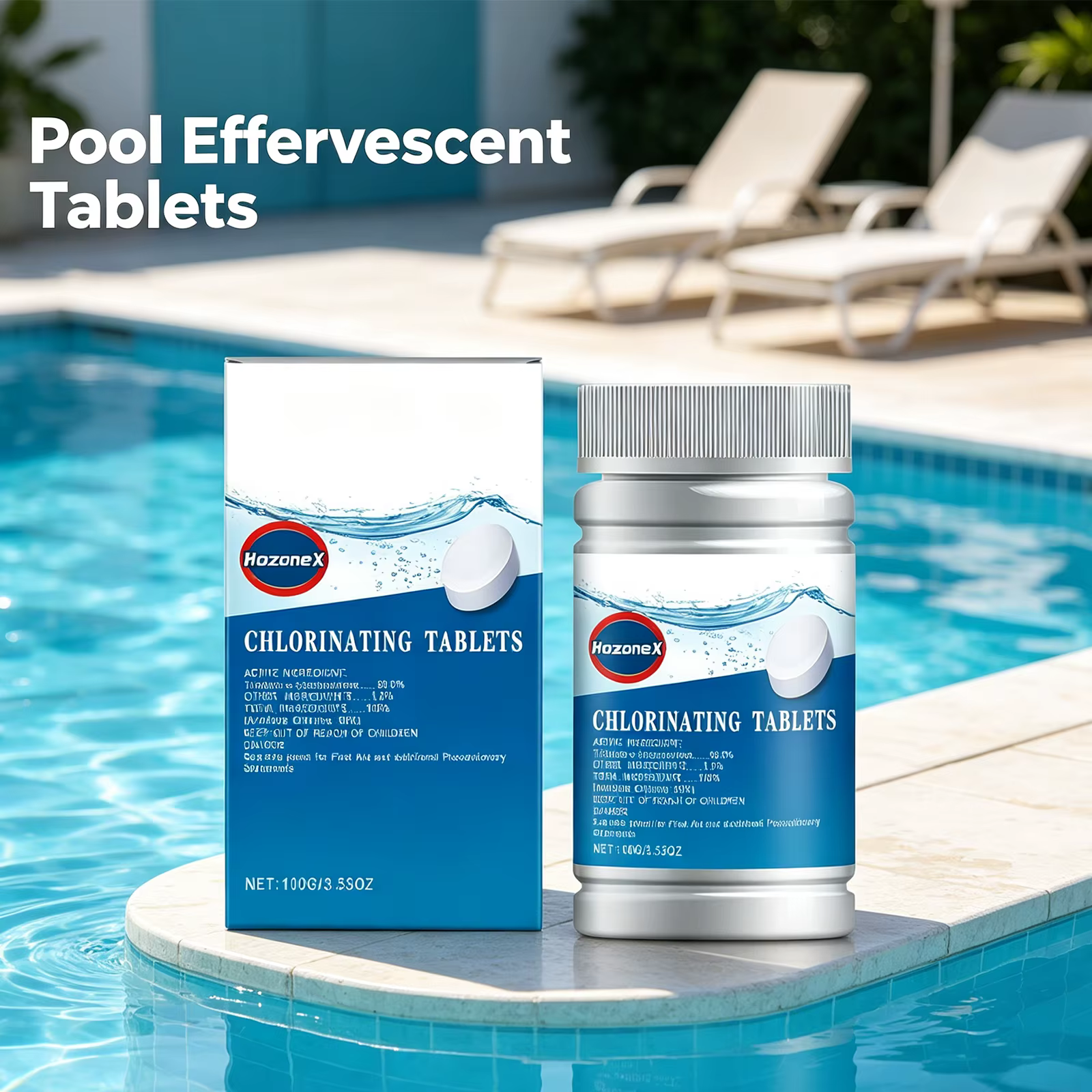 Tablettes effervescentes pour le nettoyage des piscines