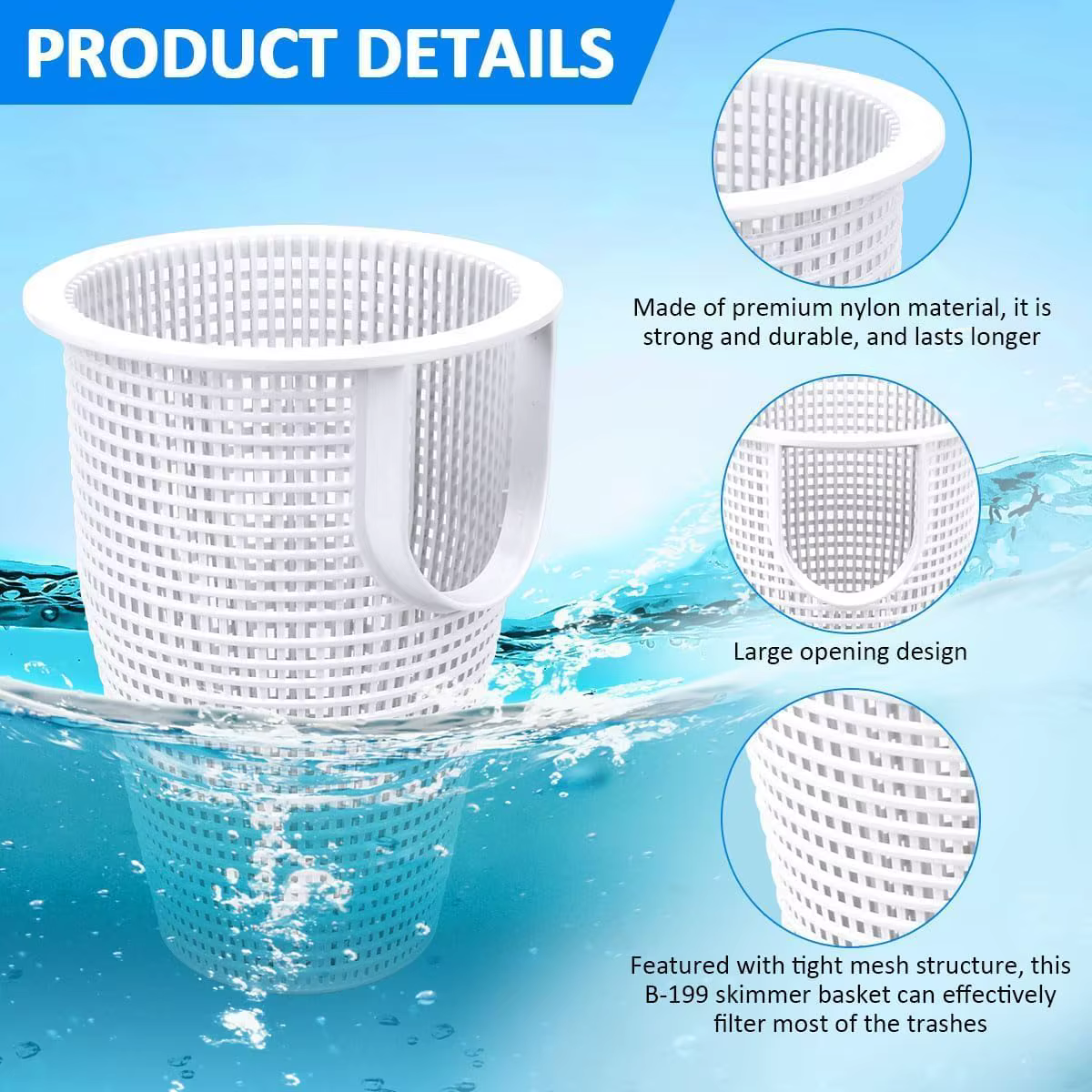 070387 B199 Panier de skimmer universel pour piscine