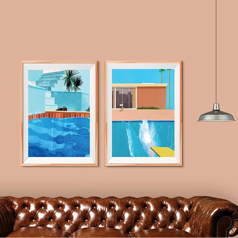 Peinture sur toile sans cadre David Hockney Bigger Splash, affiches et impressions sur le thème de la piscine, tableau mural pour décoration murale de salon