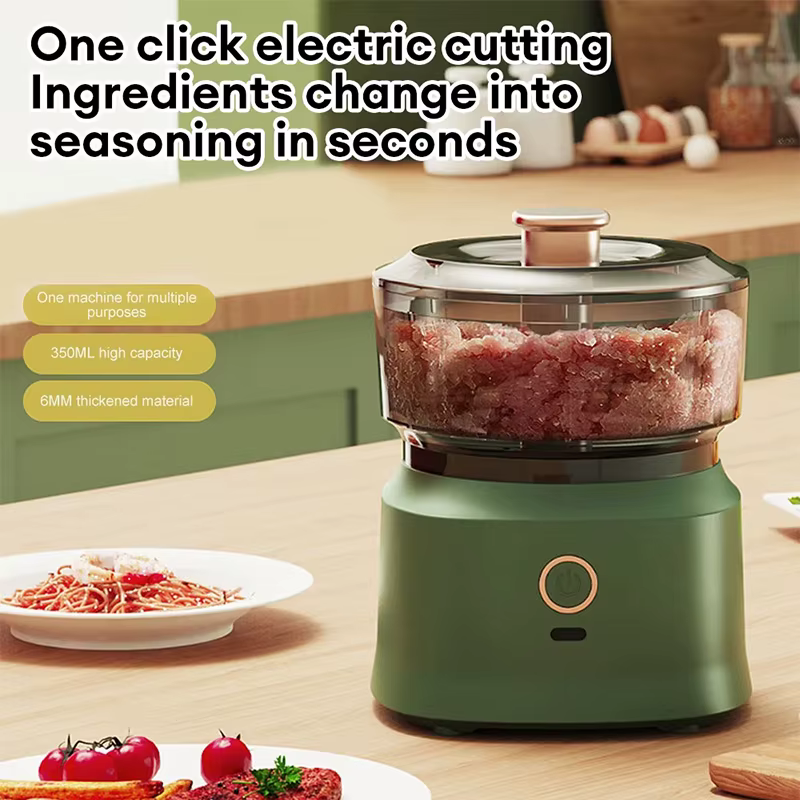 Trancheuse de cuisine multifonctionnelle en acier, hachoir à aliments, coupe-légumes, trancheuse USB, mini hachoir à aliments pour bébé, centre commercial