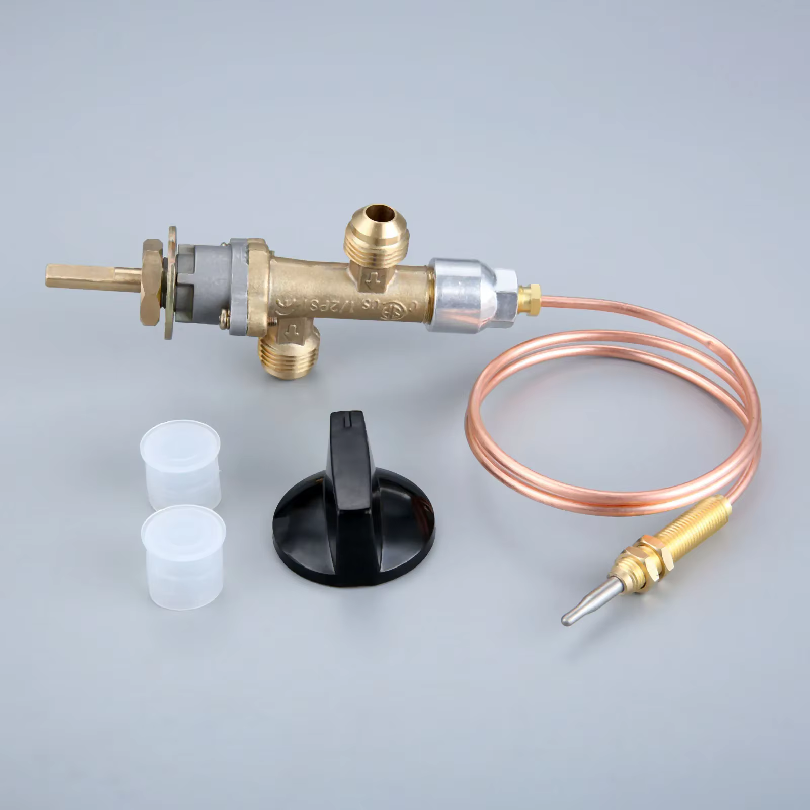 Vanne de commande de foyer pour gril à gaz, foyer, thermocouple avec interrupteur à bouton, tête filetée M8 x 1, 600mm