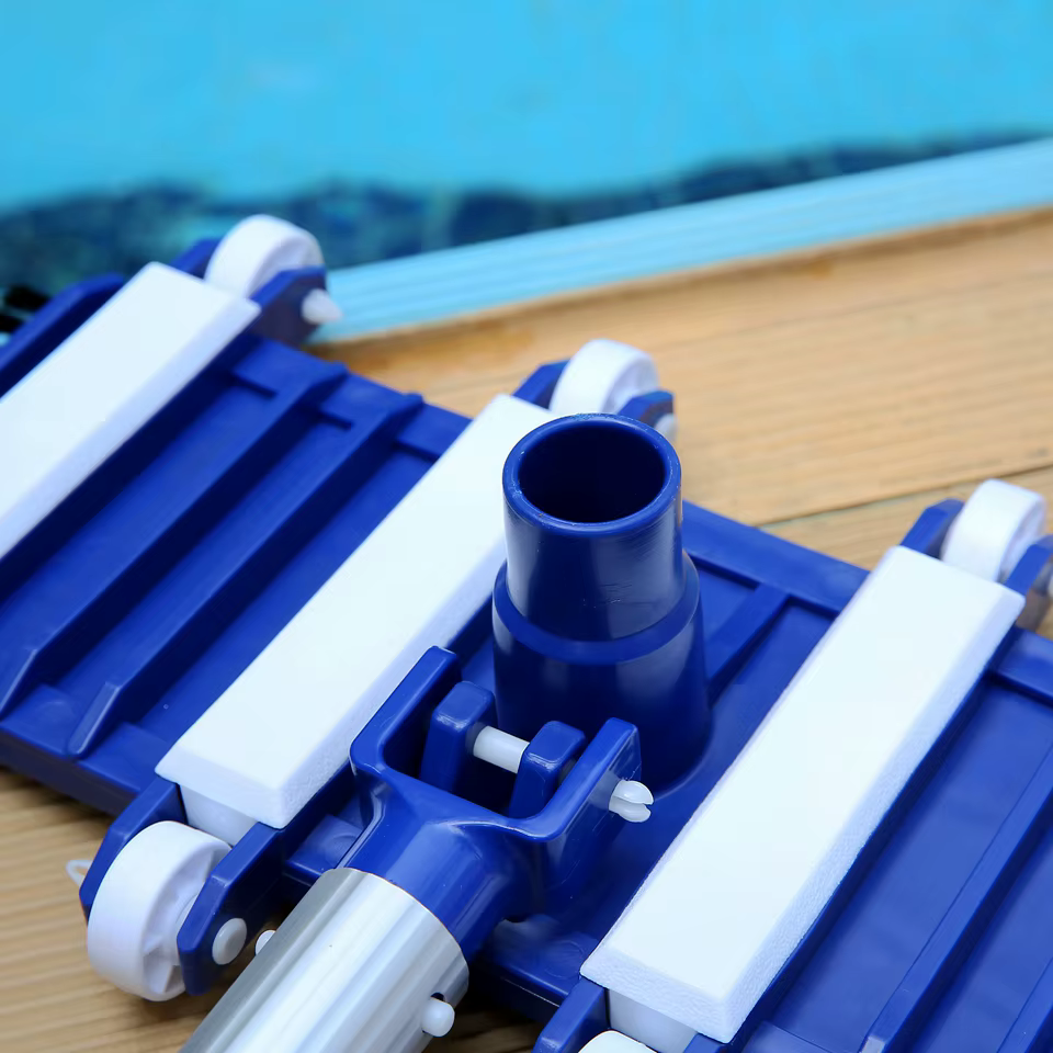 Tête d'aspirateur de piscine de 14 pouces avec brosse et roue d'aspiration-accessoires pour outils de nettoyage