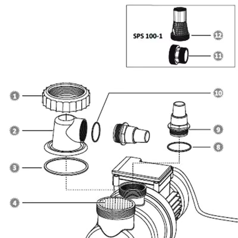 Adaptateur raccordement pompe 32/38mm