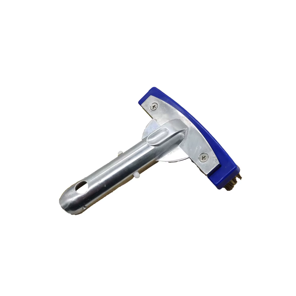 Brosse de piscine de 5 po avec dos et poignée en aluminium de 5 po - poils en acier inoxydable - Corps