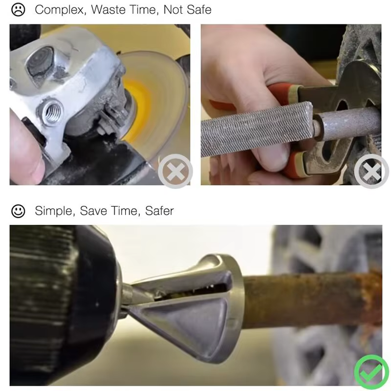 Outils d'ébavurage et de chanfreinage en acier à grande vitesse, propositions d'acier inoxydable, tiges triangulaires, bords filetés hexagonaux, perceuse électrique