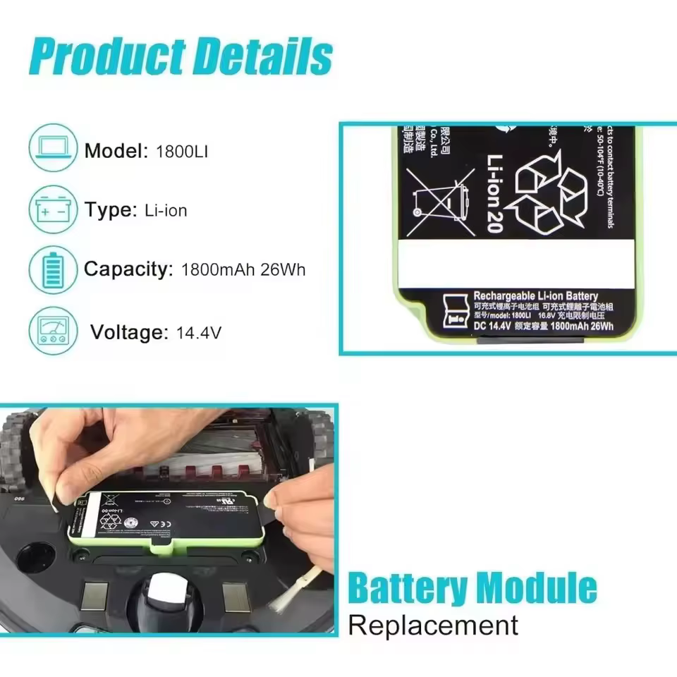 Original pour iRobot Roomba 14.4V 12800mAh batterie Roomba 500 600 700 800 série aspirateur iRobot roomba 620 770 780 partie