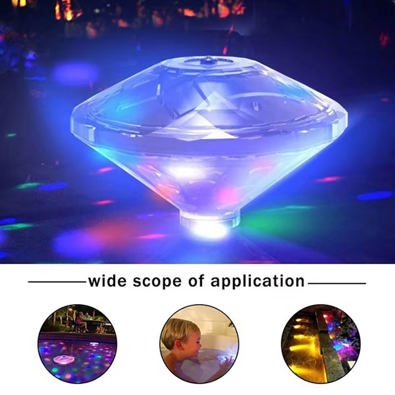 Lampe LED Flottante Colorée en Forme de Diamant