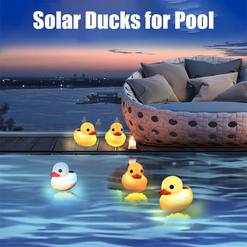 Lampe Solaire Flottante en Forme de Canard, Éclairage de Piscine