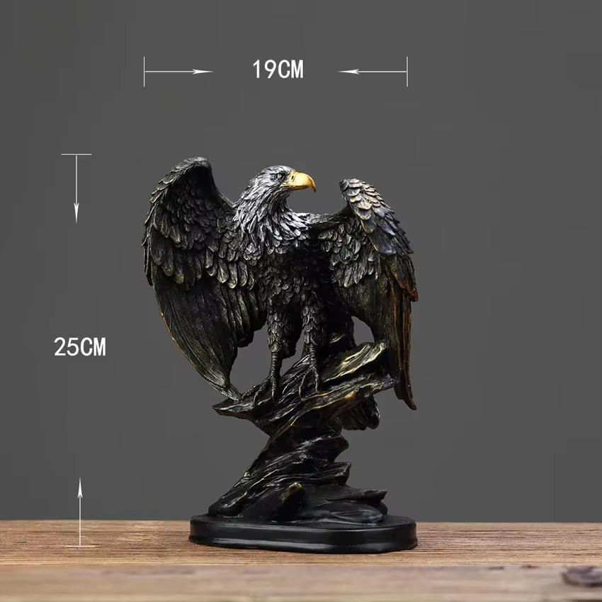 Statue d'aigle en résine, décoration de maison, Statue de bureau, symbole de pouvoir de la liberté de la richesse, cadeau de vacances d'anniversaire