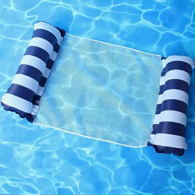 Chaises longues rayées haut de gamme pour piscine - Matelas de bain de soleil durables