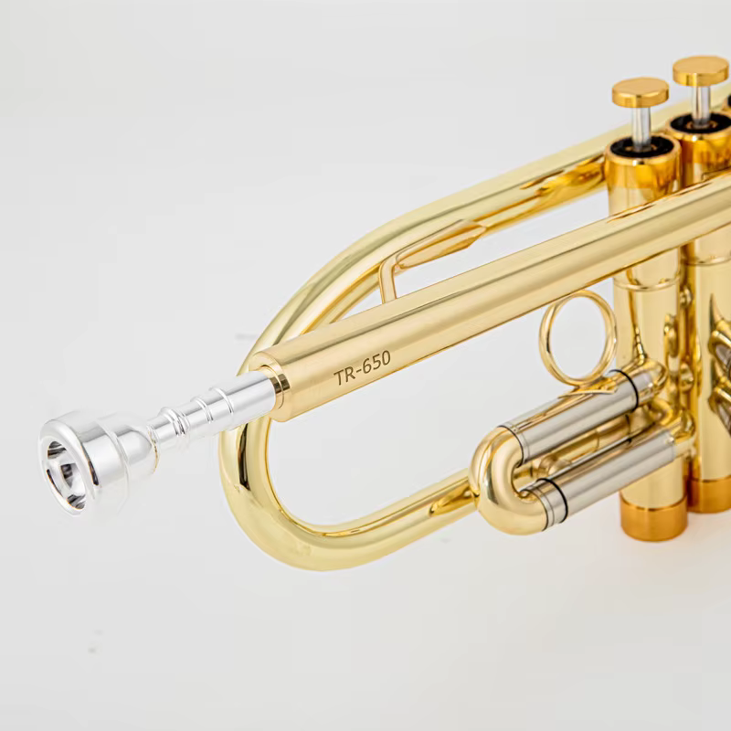 Trompette Vincent BACH corps en laiton trompette plate B plaquée or Instrument de musique en laiton de performance professionnelle avec étui embout buccal