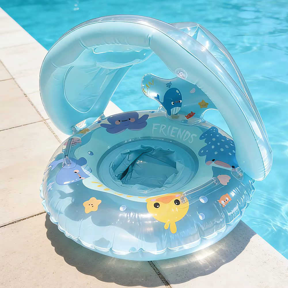 1 pièce gonflable Bouée de piscine avec pare-soleil détachable