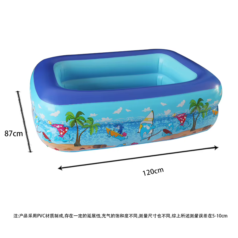 Piscine rectangulaire gonflable de 120 cm pour l'extérieur
