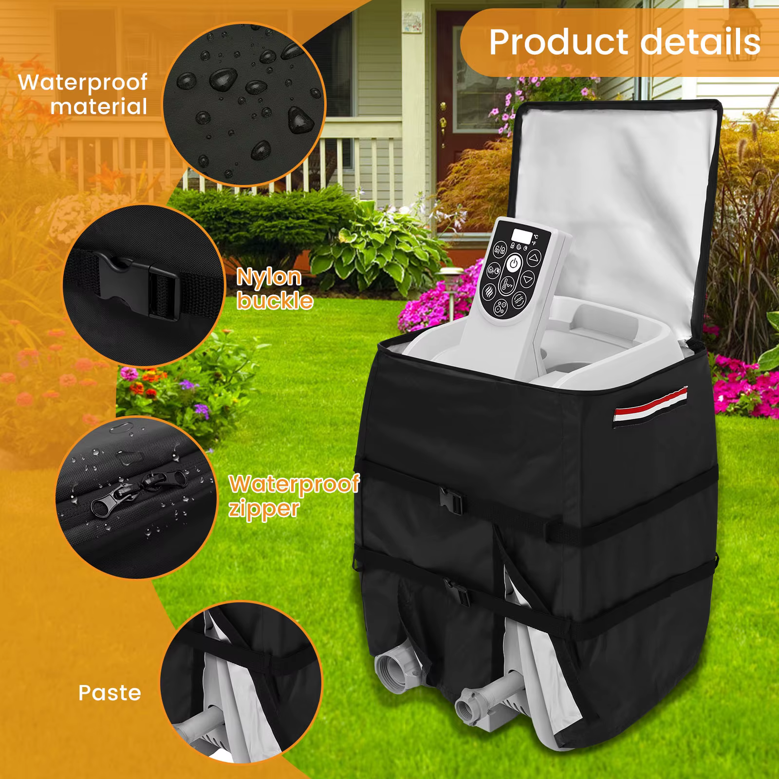 Couvercle de pompe de chauffe-eau gonflable universel pour spa