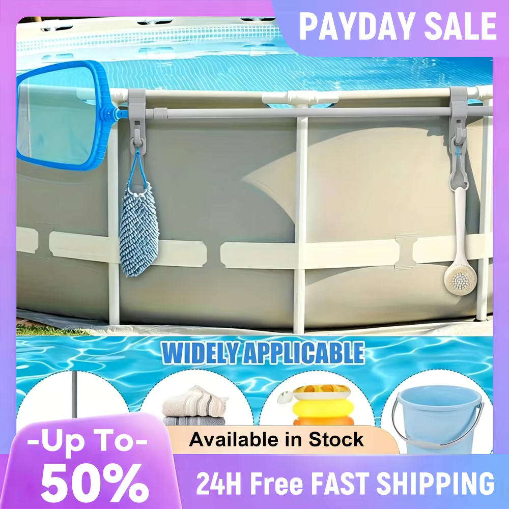 Lot de 2 supports multifonctionnels pour épuisette à feuilles de piscine et brosse