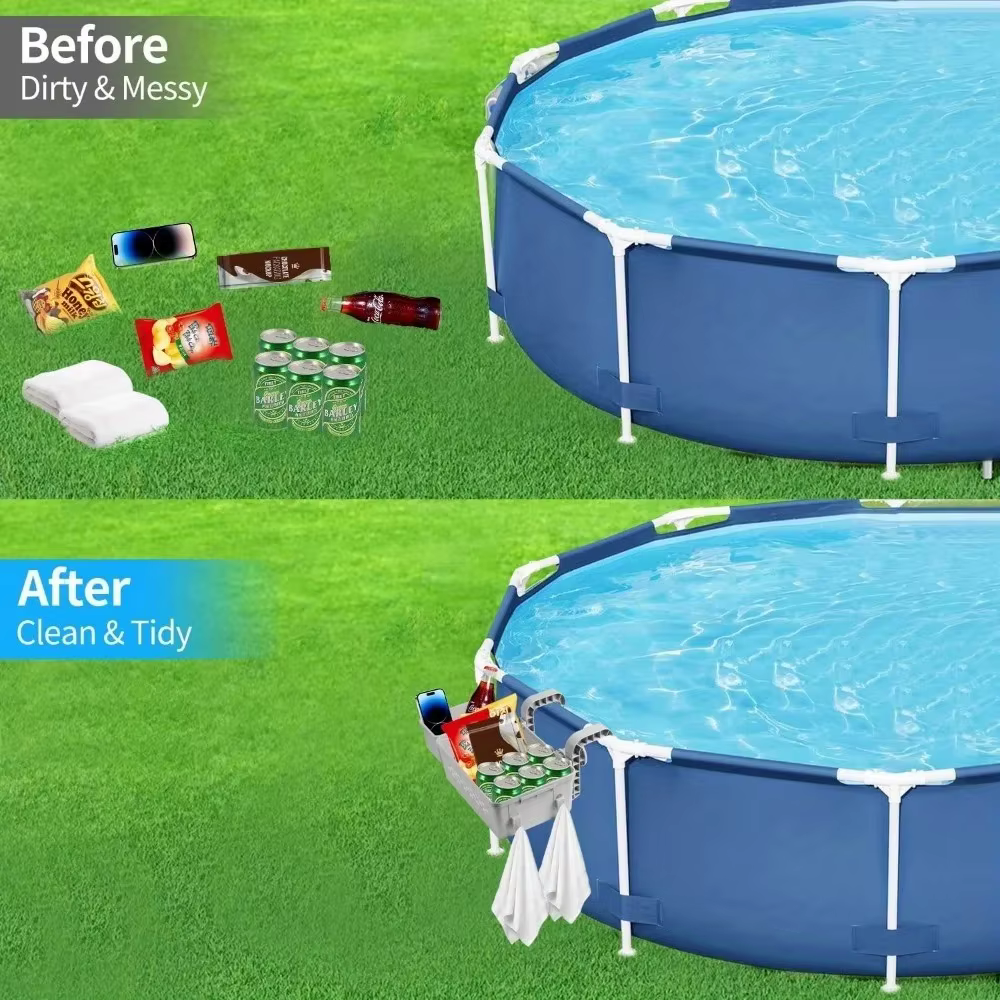 Mir de rangement pour piscine avec porte-gobelet
