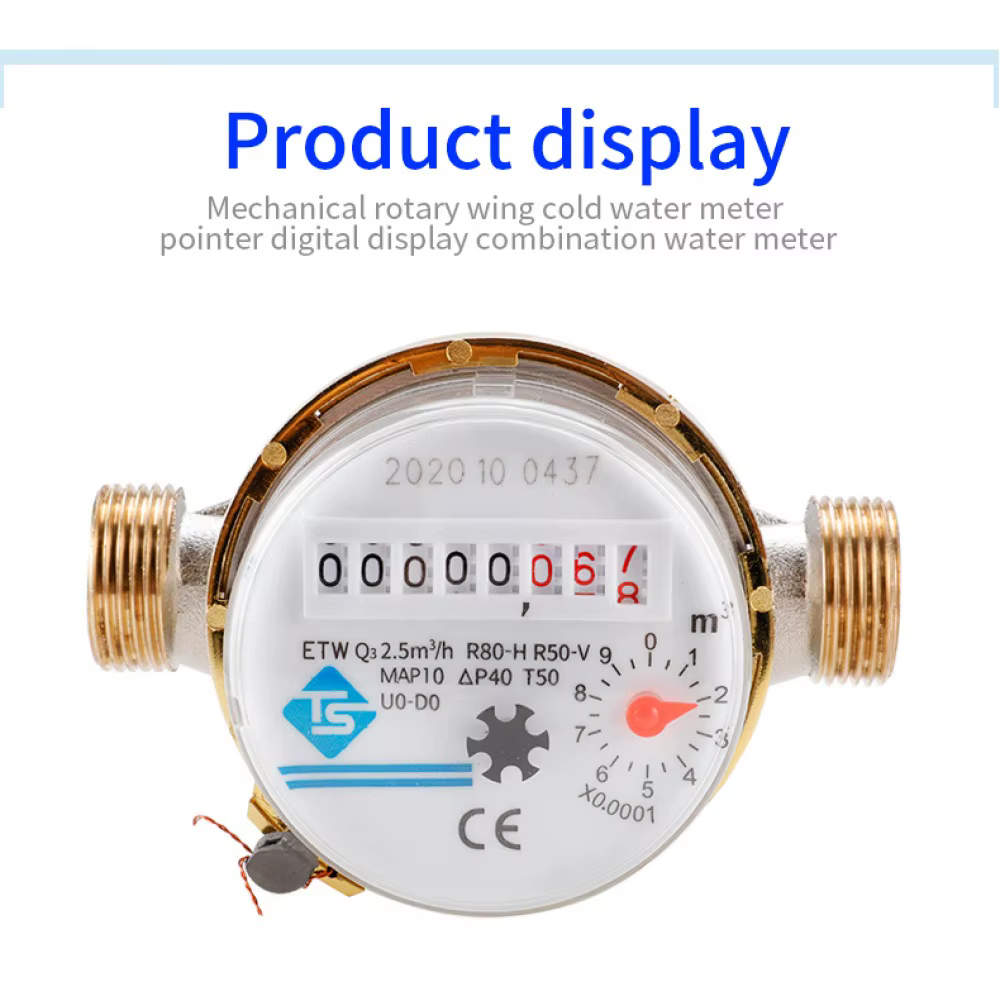 Compteur d'eau intelligent 15 mm (1/2 pouce) avec affichage du débit en m³/h