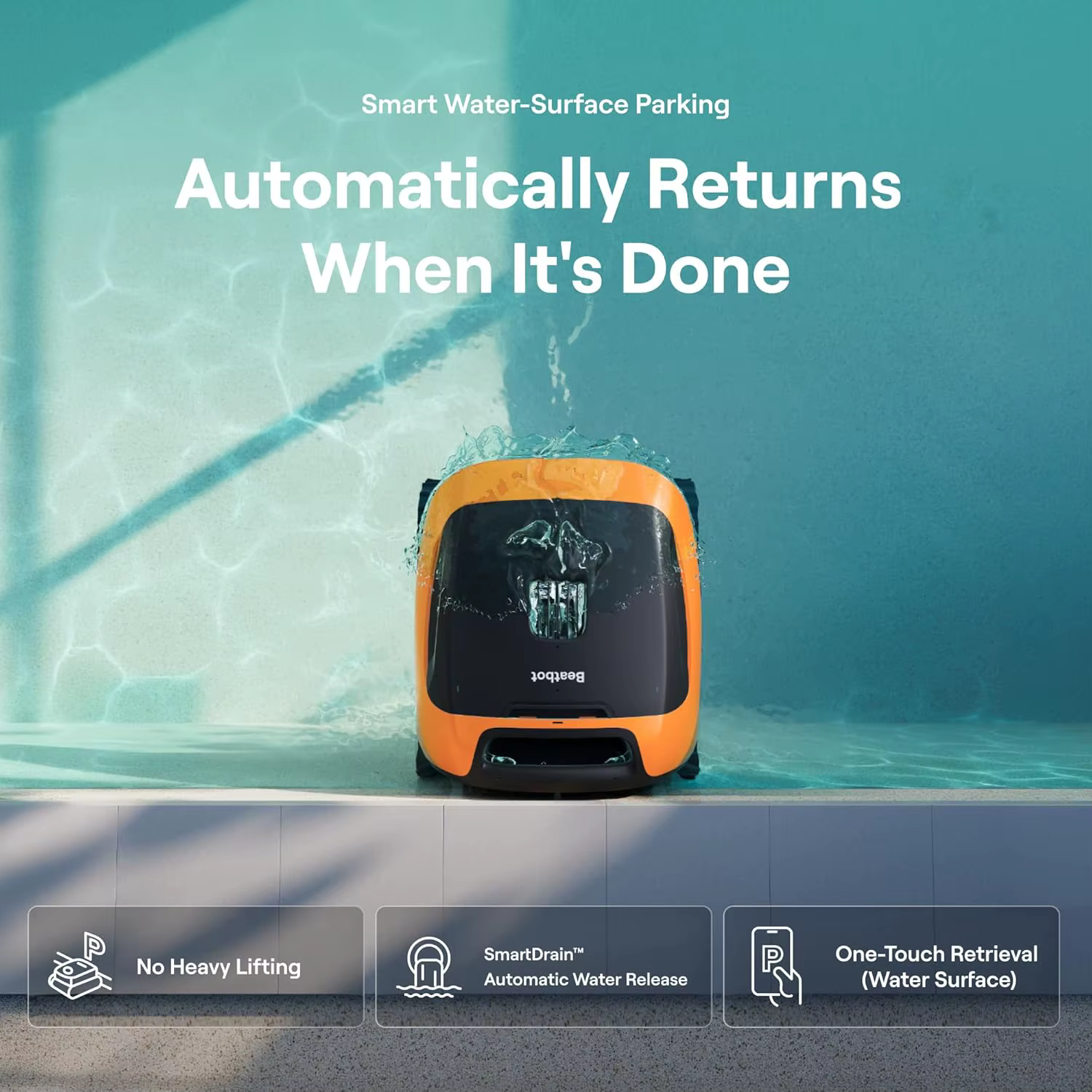 Nouveau robot nettoyeur de piscine sans fil Beatbot Sora 30, autonomie de 300 min, aspiration 6800 GPH pour fond, parois, ligne d'eau et plateforme, pour piscines hors sol et enterrées