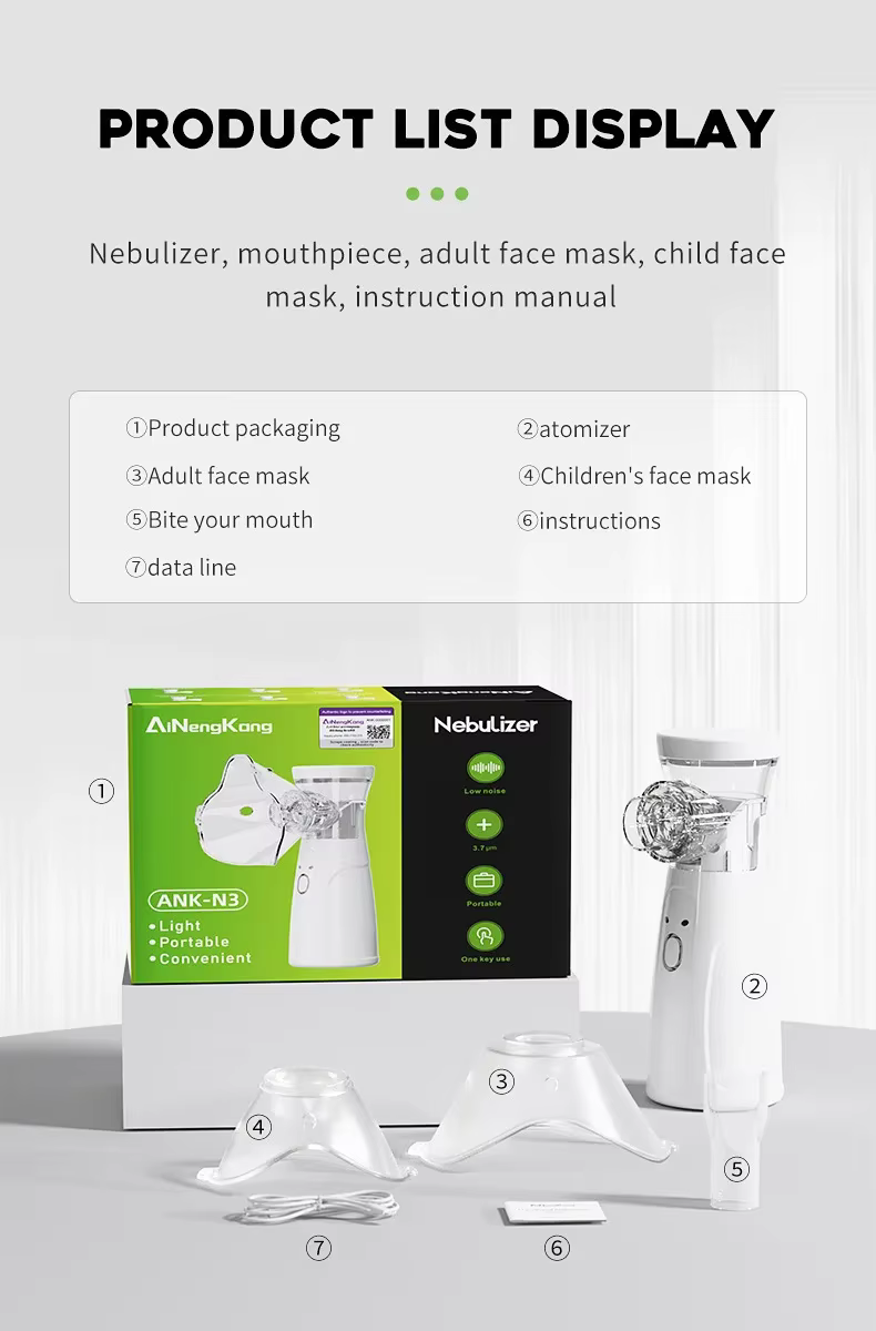 Nébuliseur médical, inhalateur pour l'asthme, mini nébuliseur portable USB, pour enfants et adultes, inhalation à la vapeur, nébuliseur domestique, soins de santé